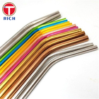 Eco Friendly Food Grade 304 / 316 Stainless Steel Tubes Straws Set For Drinking Beverage