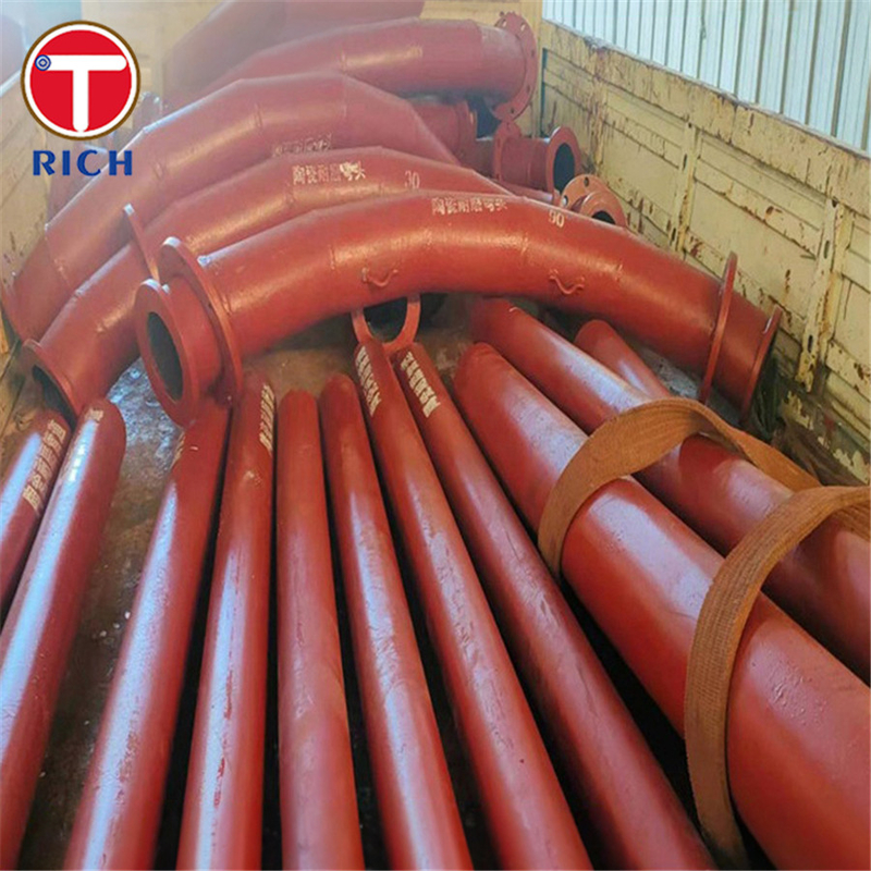 YB/T 176 High Hardness Wear Resistant Ceramic Lined Steel Composite Pipe For Chemical Industry