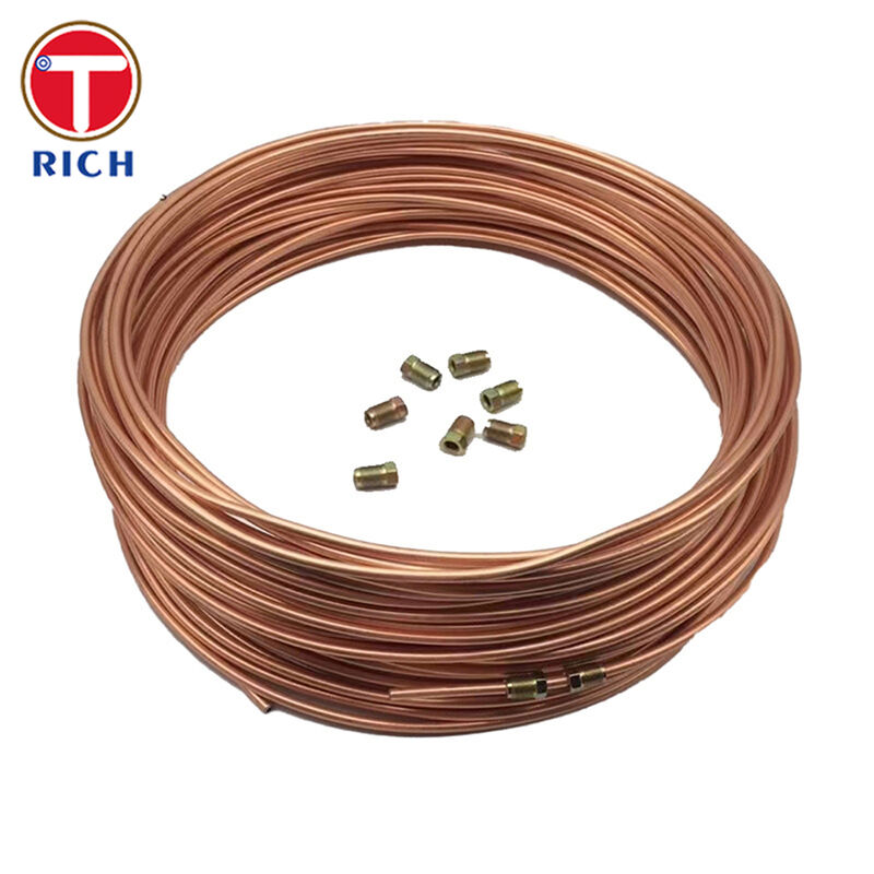SAE J527 Copper-Plated Bundy Tube with 4.76-12.7 mm Outer Diameter for Brake Line Applications