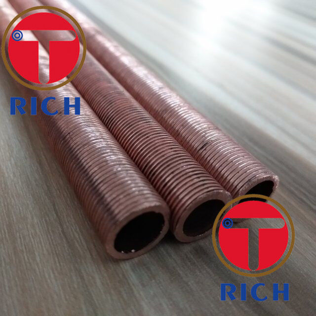 UNS12200 Spiral Brass Finned Tube Heat Exchanger / Red Finned Copper Tubing