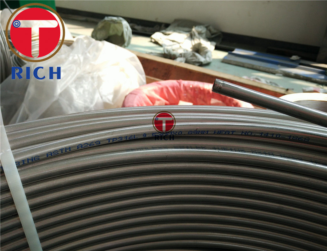 Round Seamless Coil Stainless Steel Tube Heat Exchanger 304 316 High Performance