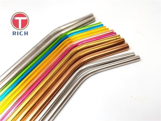 Good price Eco Friendly Food Grade 304 / 316 Stainless Steel Straws Set For Drinking Beverage online
